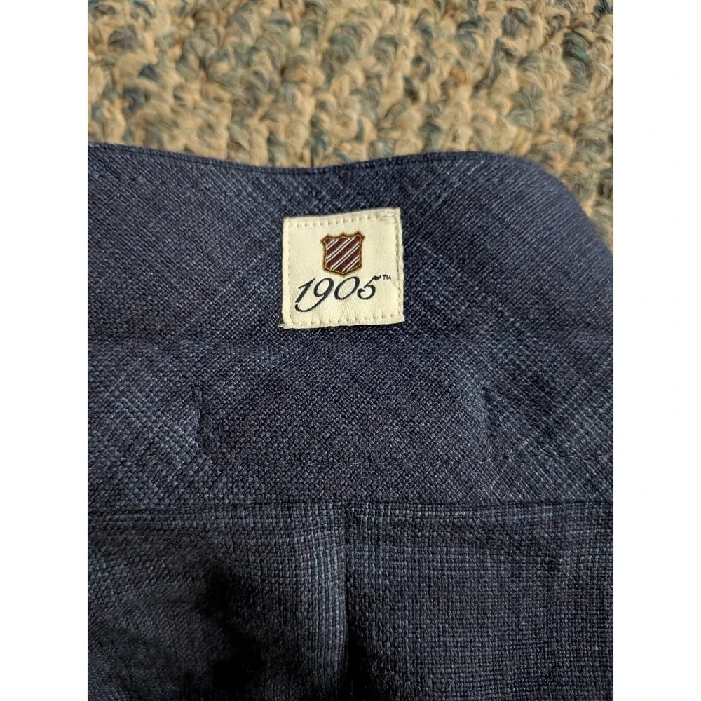 Jos. A. Bank 1905 Tailored Fit Navy Plaid Linen Cotton Sport Coat Blazer 44R